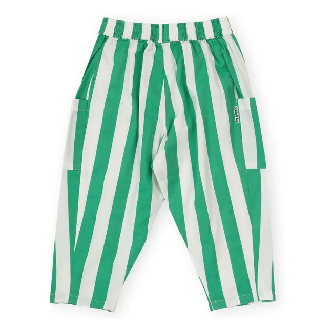 Pantalon Poches Rayé | Vert