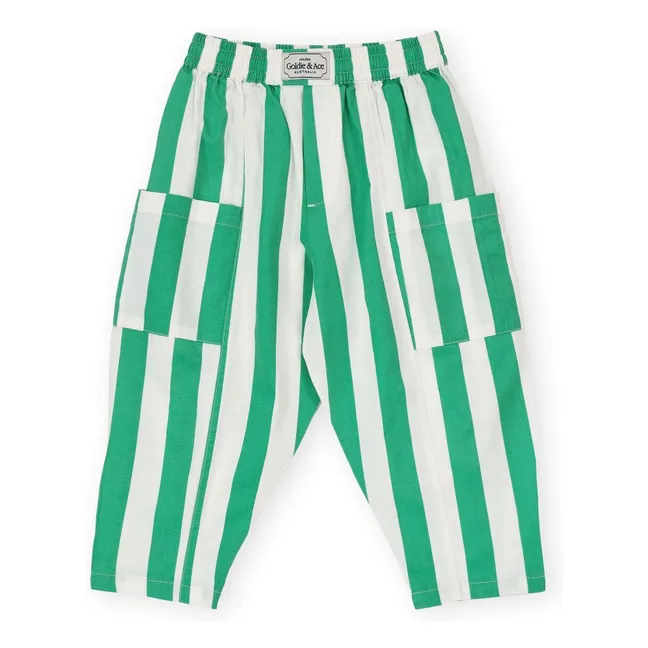 Pantalones con bolsillos a rayas | Verde