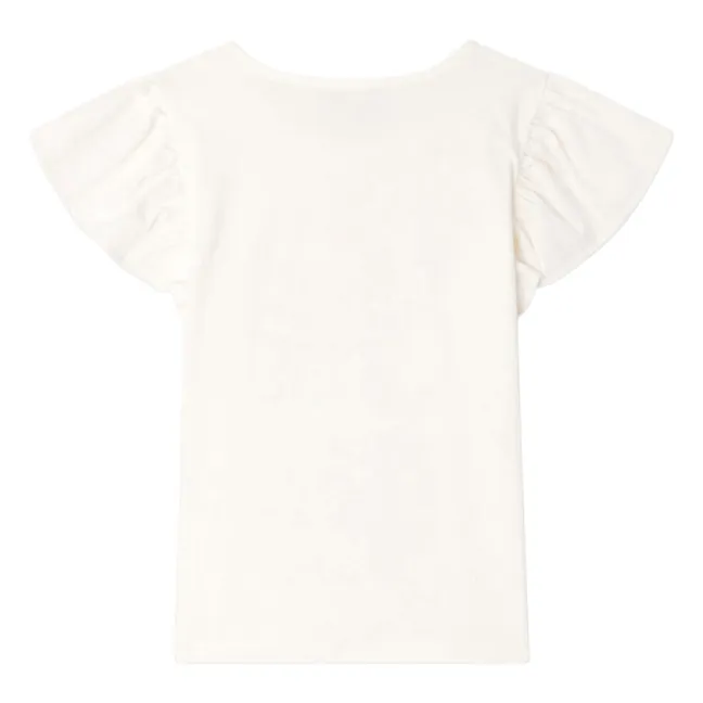Camiseta Emila Volantes Algodón Ecológico | Blanco