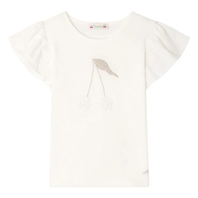 T-shirt Emila Volants Coton Bio | Blanc