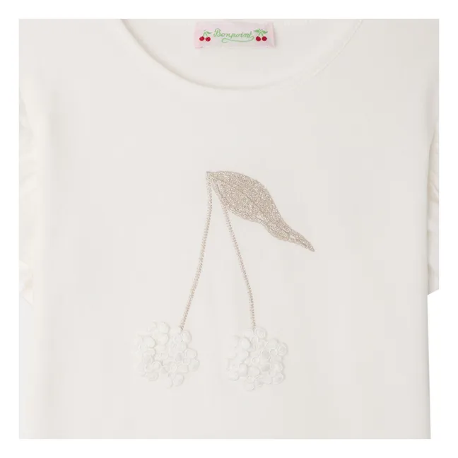 T-shirt Emila Volants Coton Bio | Blanc