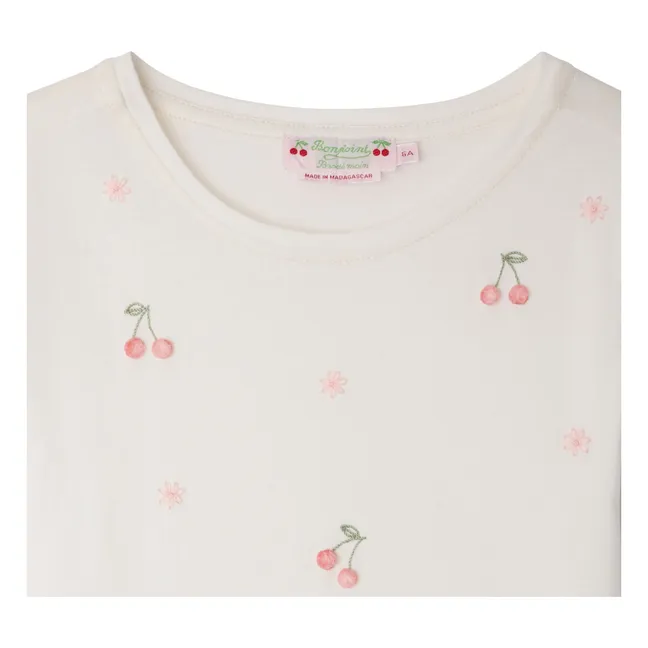 T-shirt Lalcala Cerises Coton Bio | Crème