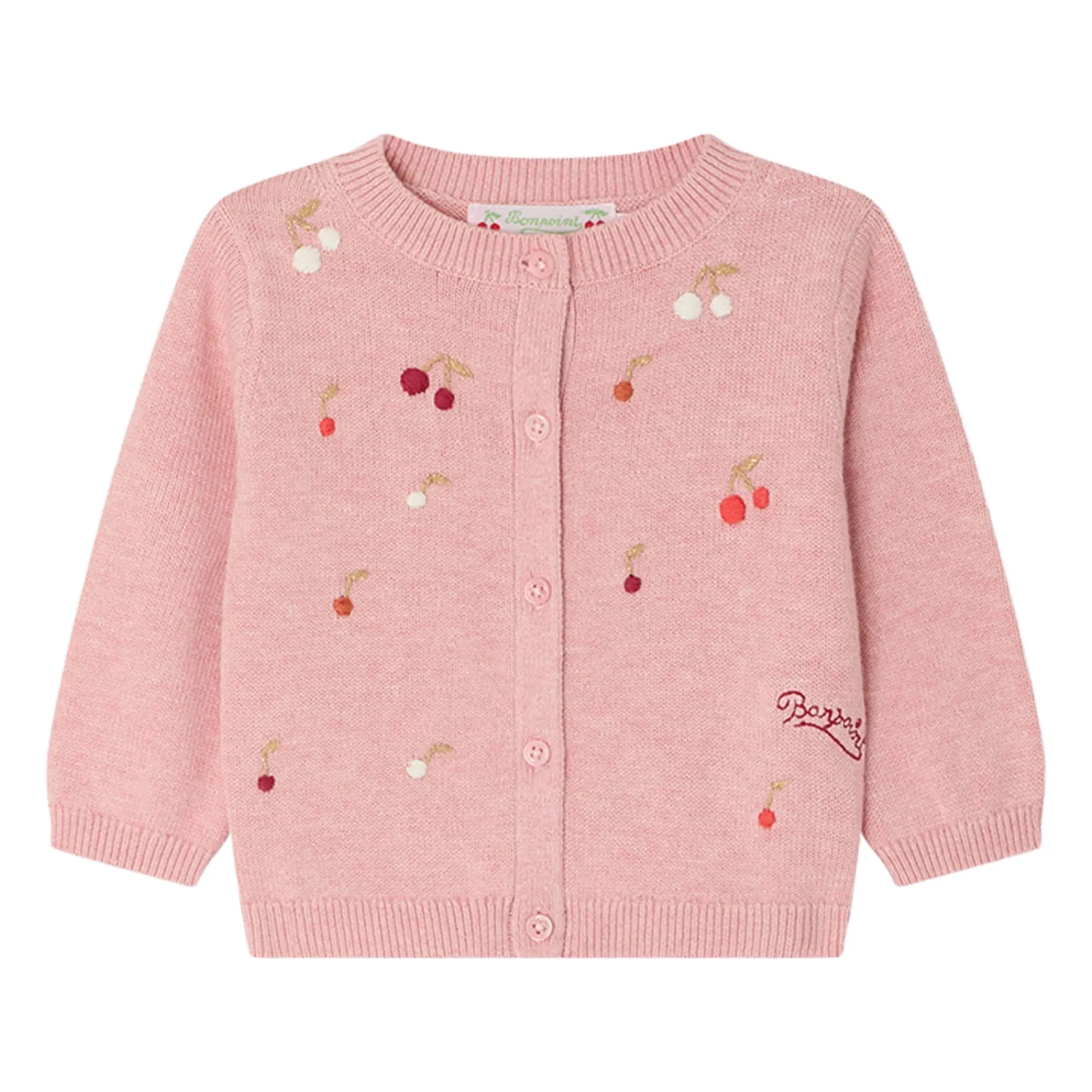 Bonpoint Blush Claudie Embroidered Cardigan