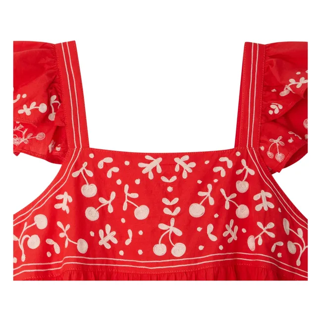 Cora organic cotton dress | Rouge coquelicot