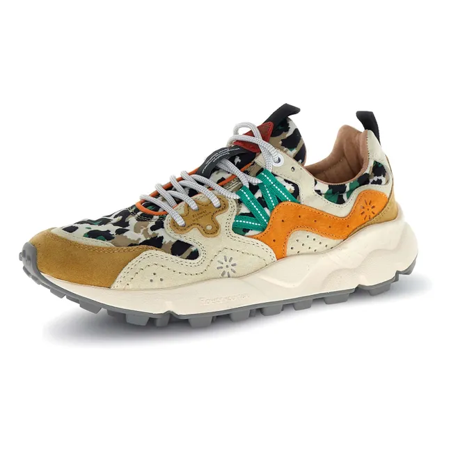 Zapatillas Yamano 3 de ante leopardo y nailon | Naranja