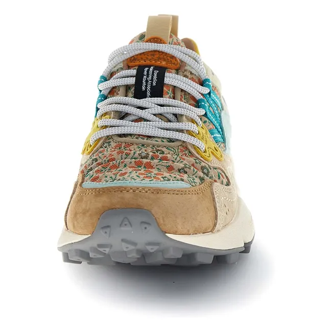 Baskets Yamano 3 Fleurs Suède et Nylon | Camel