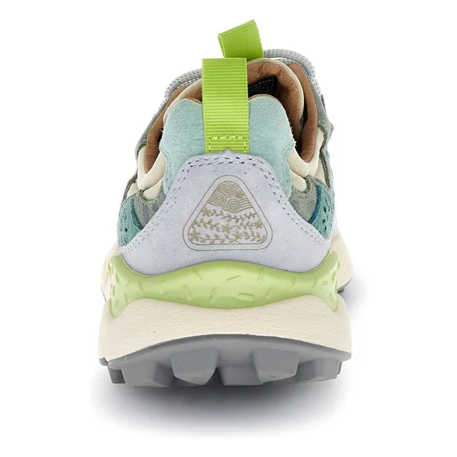 Baskets Yamano 3 Léopard Suède et Nylon | Bleu gris