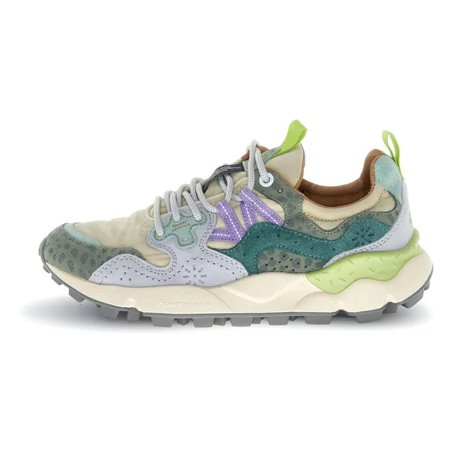 Baskets Yamano 3 Léopard Suède et Nylon | Bleu gris