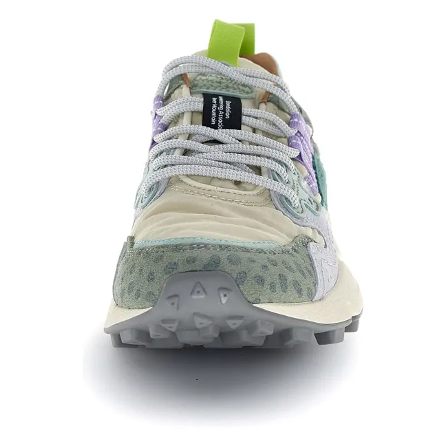 Baskets Yamano 3 Léopard Suède et Nylon | Bleu gris