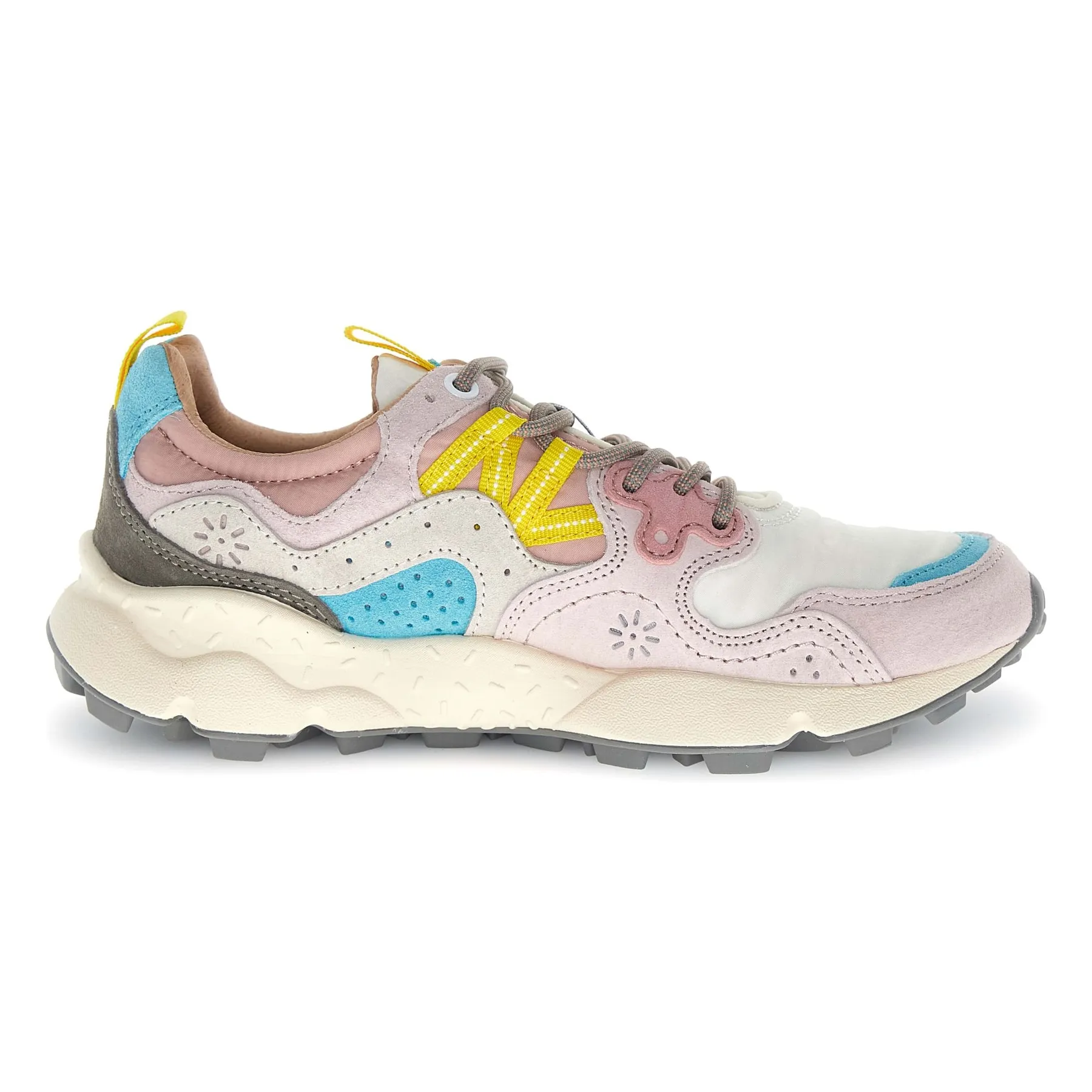 Flower Mountain Pale Pink Yamano 3 Suede And Nylon Sneakers
