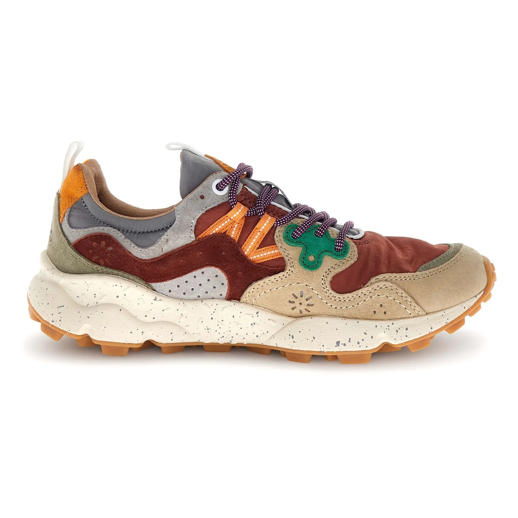 Flower Mountain Burgundy Yamano 3 Suede And Nylon Sneakers