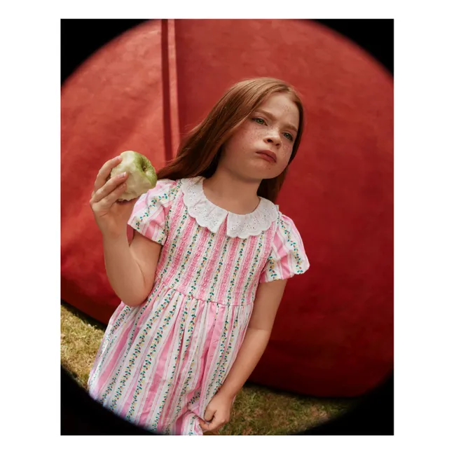 Robe Smockée Rayée | Rose