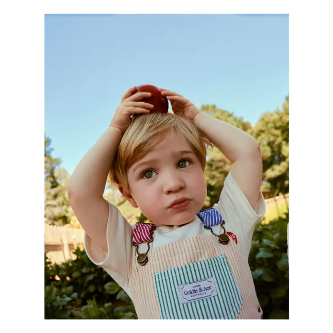 Peto corto patchwork a rayas | Rojo