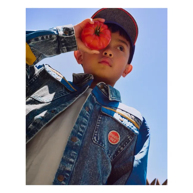 Veste Denim Colorblock Vintage | Bleu