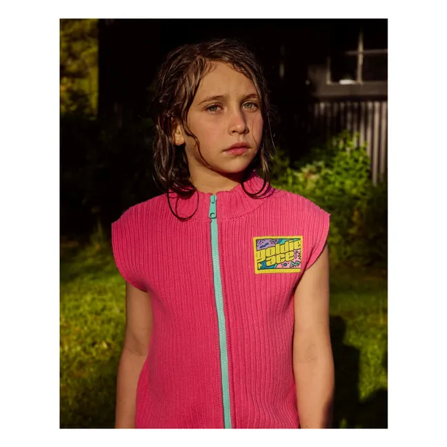 Gilet Sans Manches Côtelé | Rose