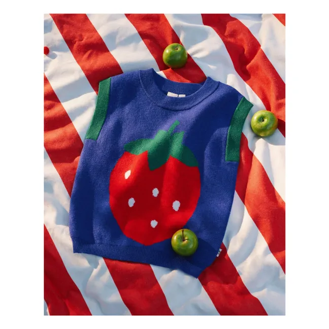 Pull Sans Manches Fraise | Bleu foncé