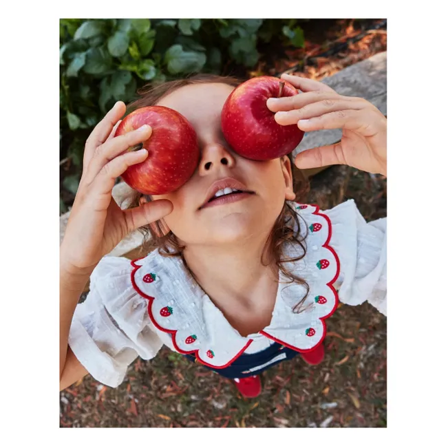 Blouse Crop Fraises | Ivoire