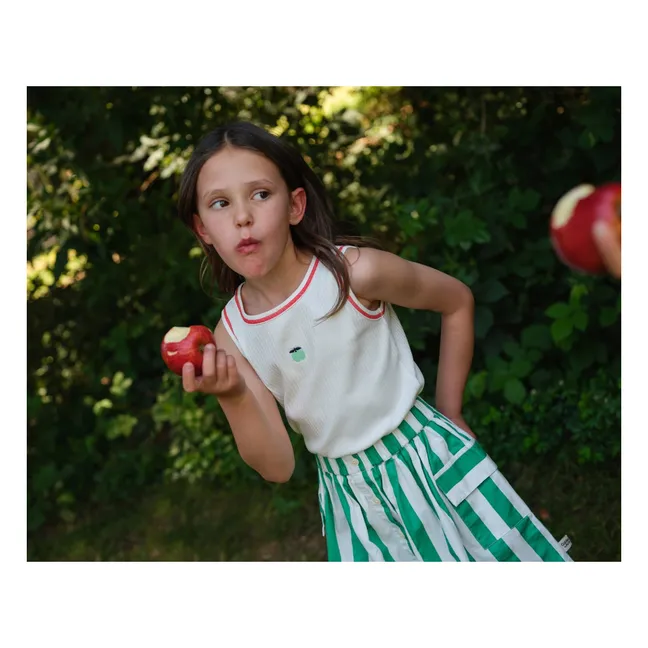 Falda con bolsillos de rayas | Verde