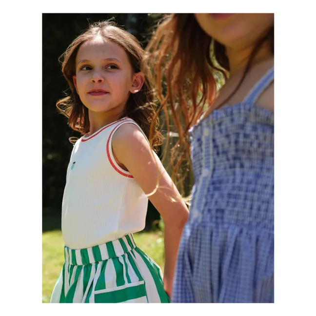 Falda con bolsillos de rayas | Verde