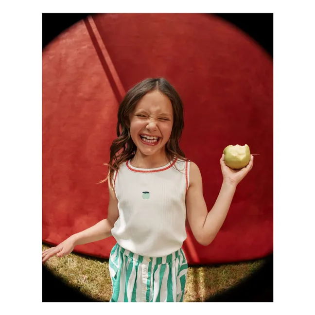 Falda con bolsillos de rayas | Verde