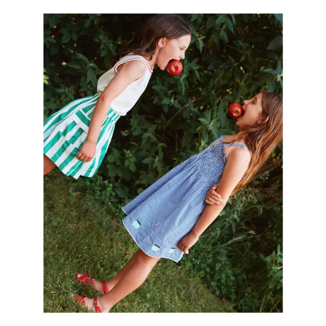 Vestido estampado de cuadros | Azul