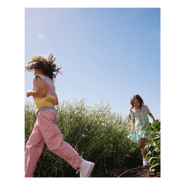 Pantalones con bolsillos Vichy | Rosa