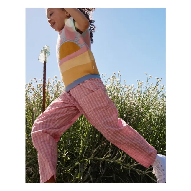Pantalones con bolsillos Vichy | Rosa
