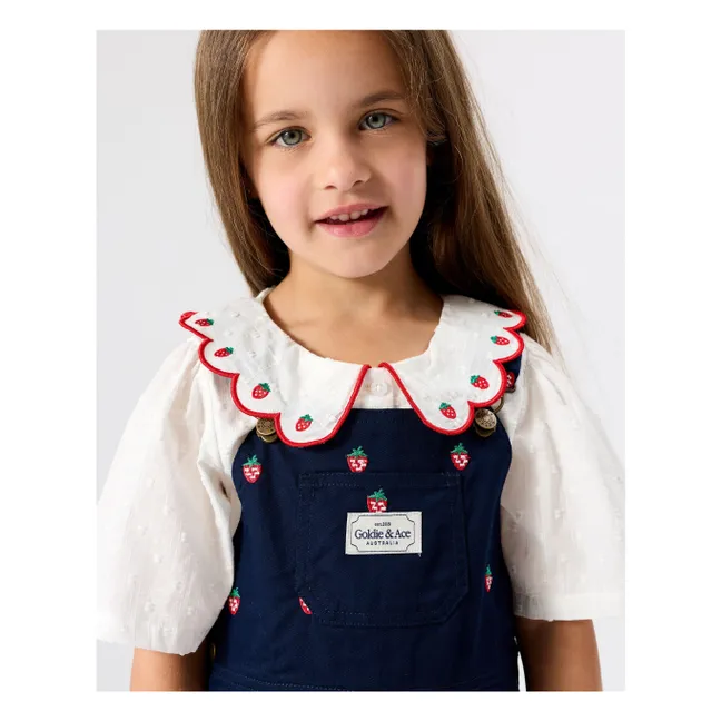 Blouse Crop Fraises | Ivoire