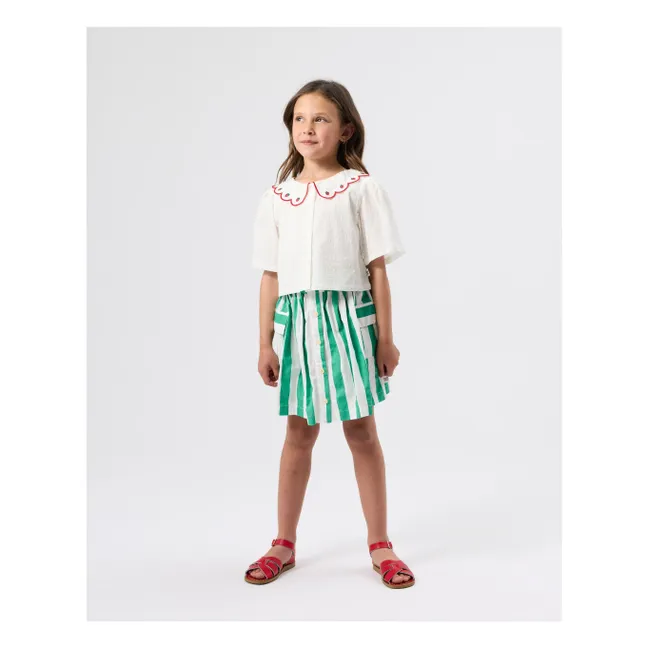 Blouse Crop Fraises | Ivoire