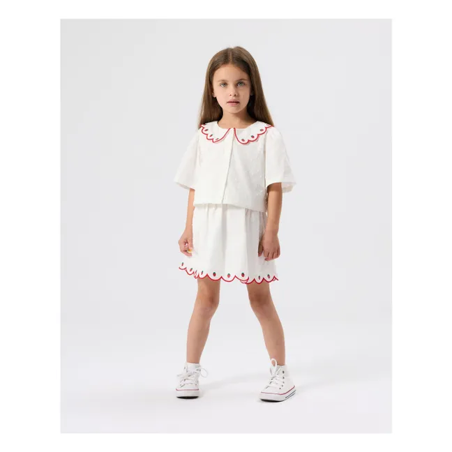 Blouse Crop Fraises | Ivoire