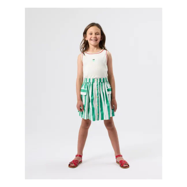 Falda con bolsillos de rayas | Verde