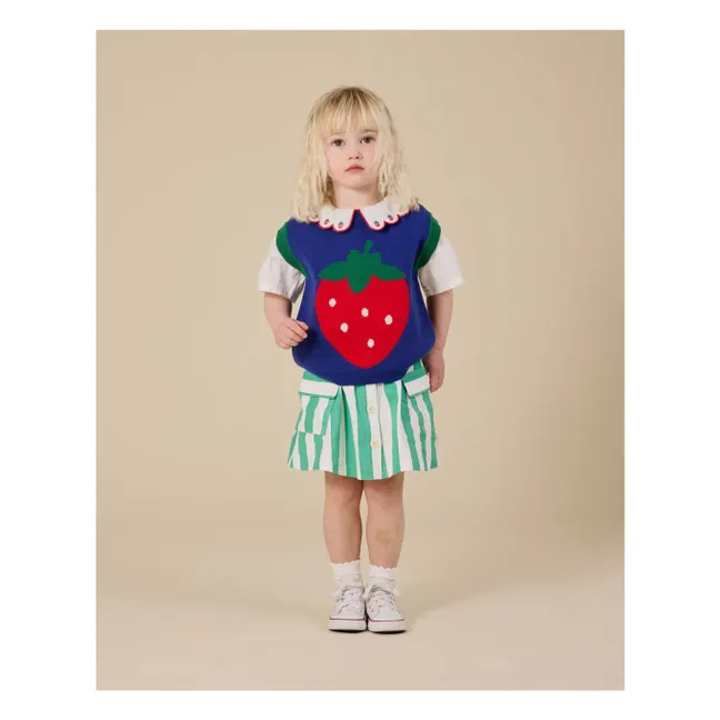 Falda con bolsillos de rayas | Verde