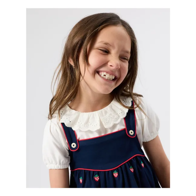 Robe Volants Fraises | Bleu marine