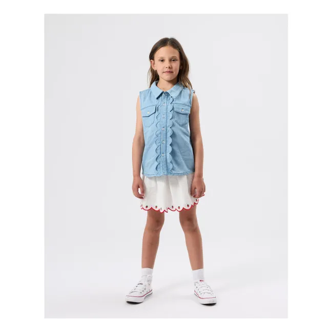 Gilet Sans Manches Chambray | Bleu