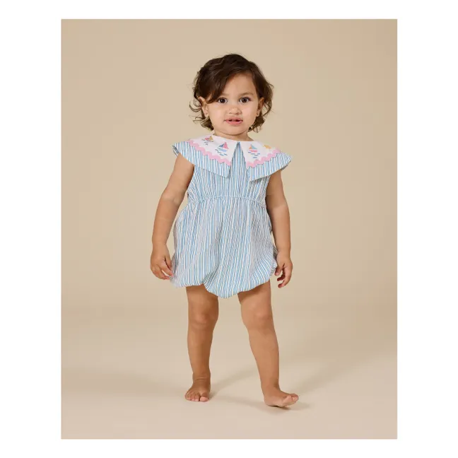 Pelele marinero a rayas | Azul