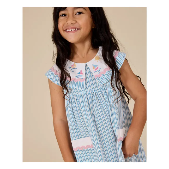 Vestido marinero de rayas | Azul