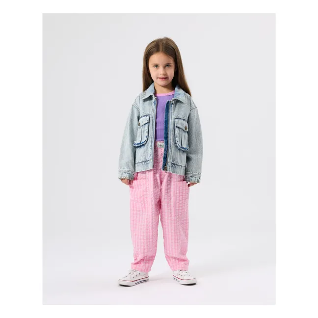 Pantalones con bolsillos Vichy | Rosa