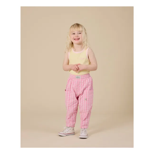 Pantalones con bolsillos Vichy | Rosa