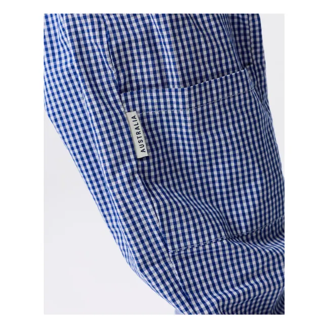 Pantalon Poches Carreaux | Bleu
