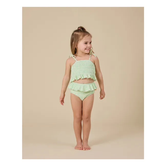 Culotte de Bain Carreaux Fleurie | Vert