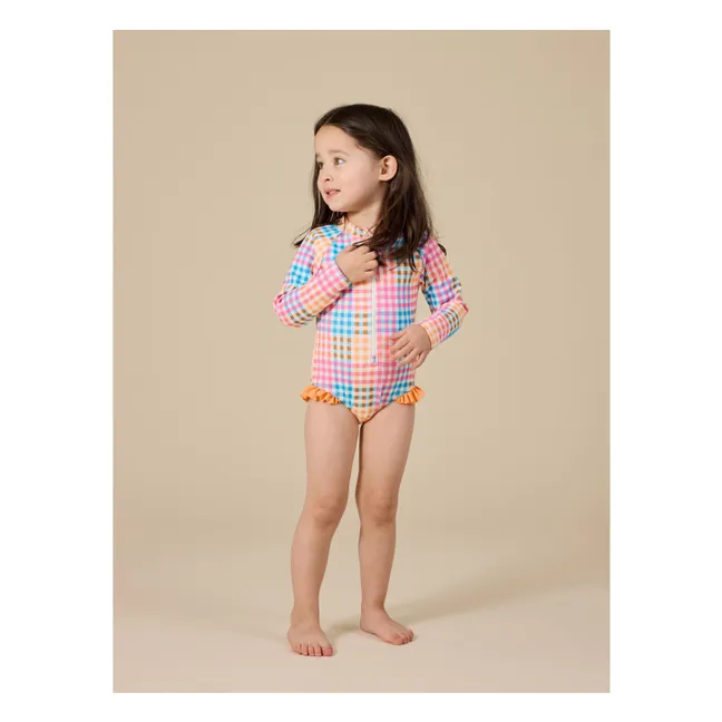Long Sleeve Tile Swimsuit | Pink