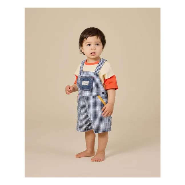 Salopette Courte Vichy | Bleu marine