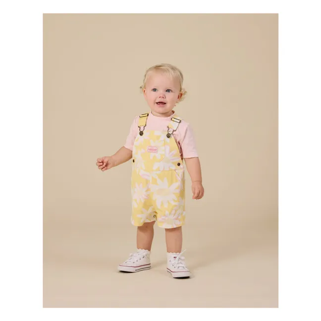 Salopette Courte Fleurie | Jaune