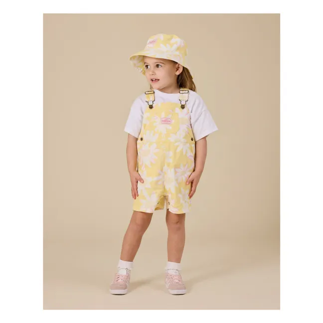 Salopette Courte Fleurie | Jaune
