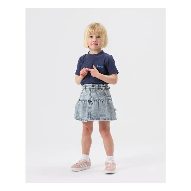 Jupe Denim Peplum | Bleu