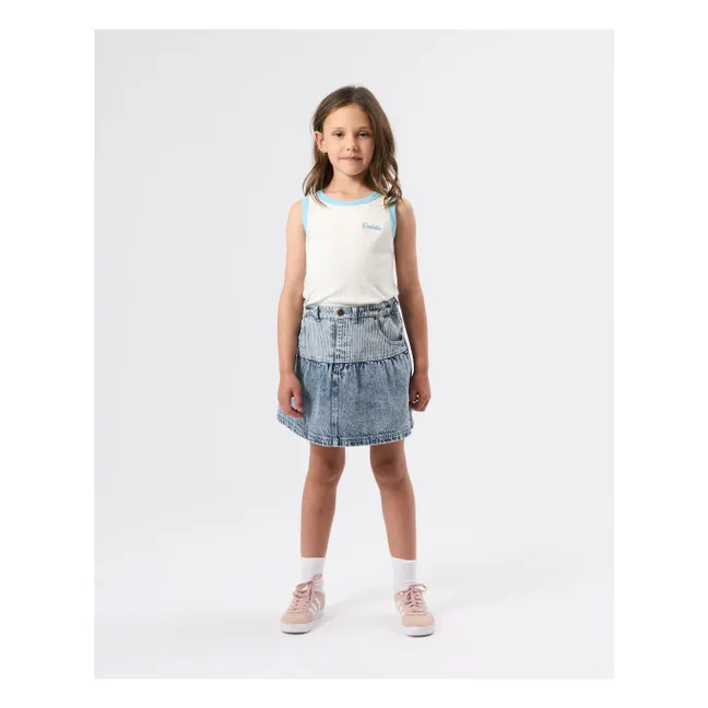 Jupe Denim Peplum | Bleu
