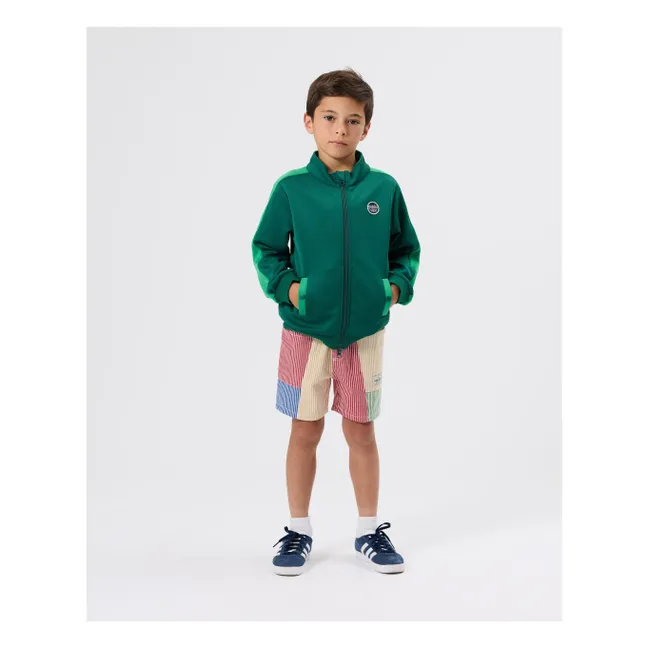 Pantalones cortos de rayas patchwork | Rojo