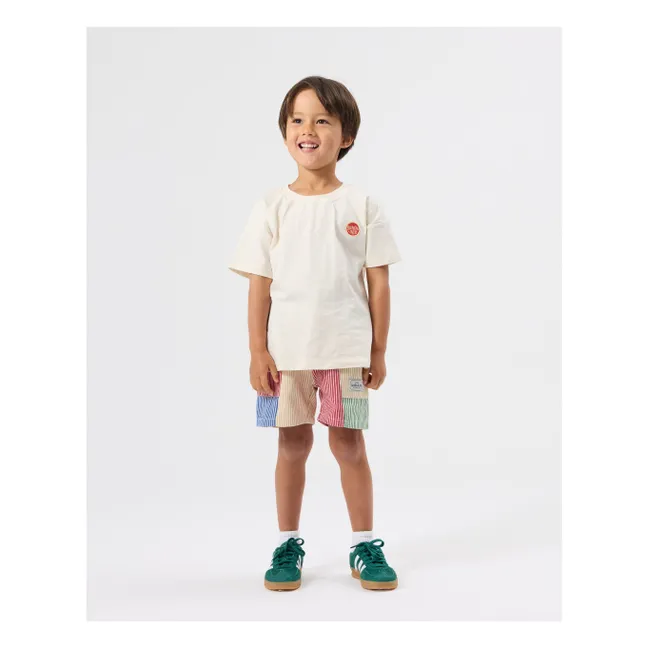 Pantalones cortos de rayas patchwork | Rojo