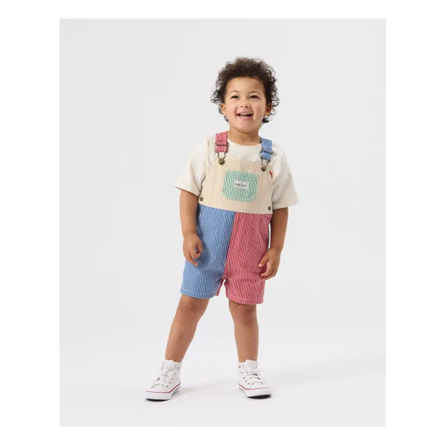 Peto corto patchwork a rayas | Rojo