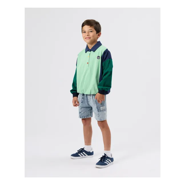 Short Denim Rayé | Bleu